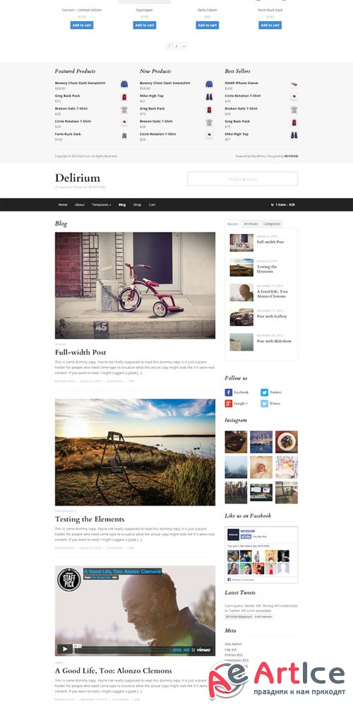 Delirium - WooCommerce & Blog Theme - CM 20660