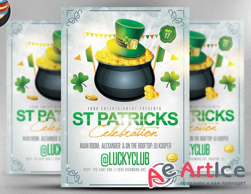 St. Patrick's Celebrations Flyer 2 - Creativemarket 190291