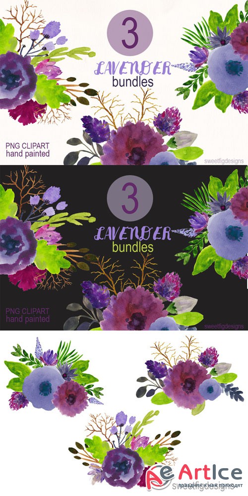 Watercolor Flower Bundles - Creativemarket 201234