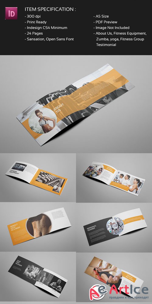 Gymmic - A5 Fitness and Gym Brochure - Creativemarket237268