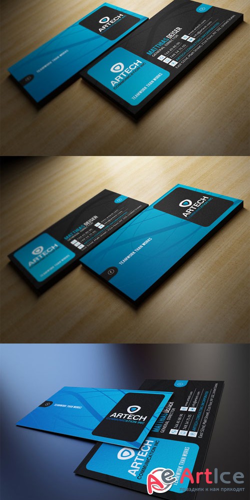 Creativemarket Black And Blue Business Card 104819