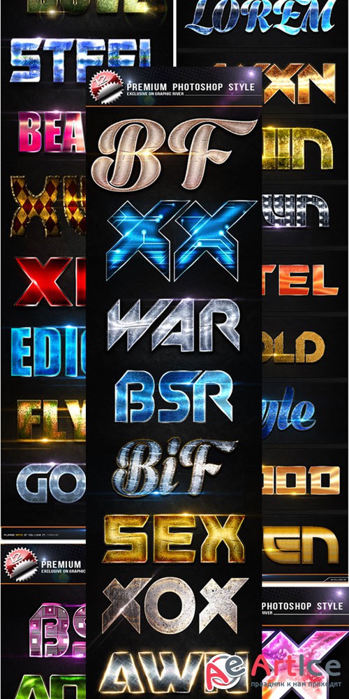 Mega Bundle Photoshop Style - Graphicriver 11119122