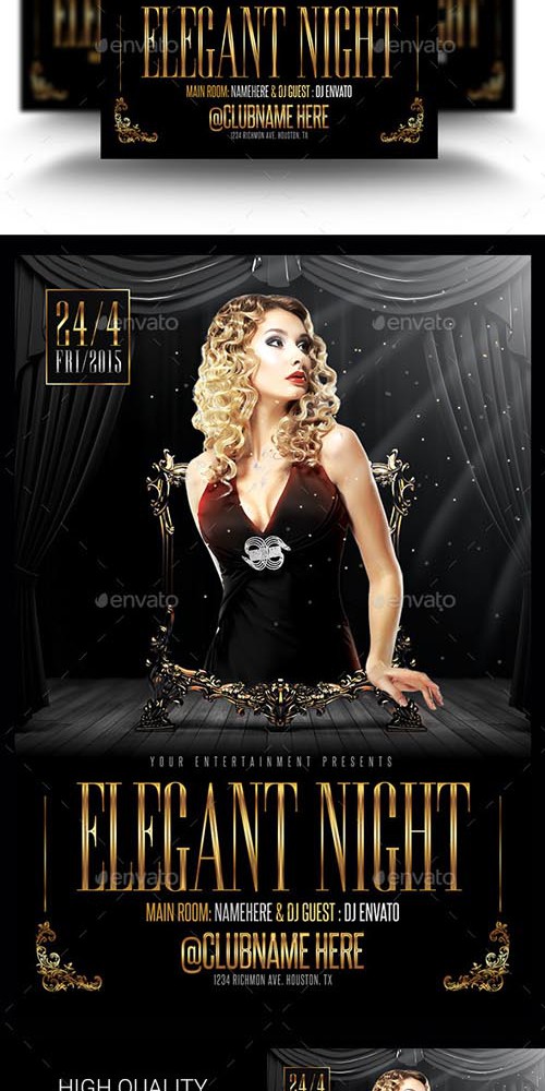 Flyer Template PSD - Elegant Night 02
