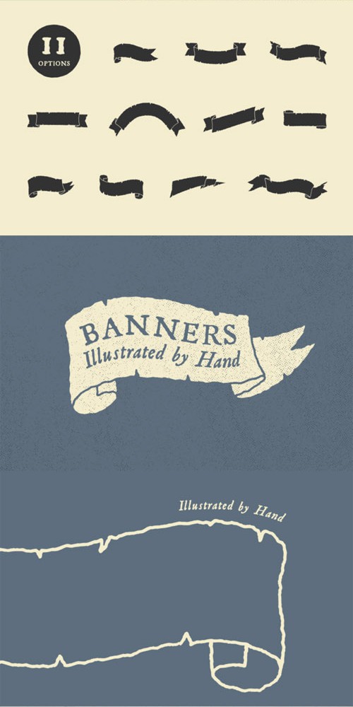 Vector Hand Illustrated Banners