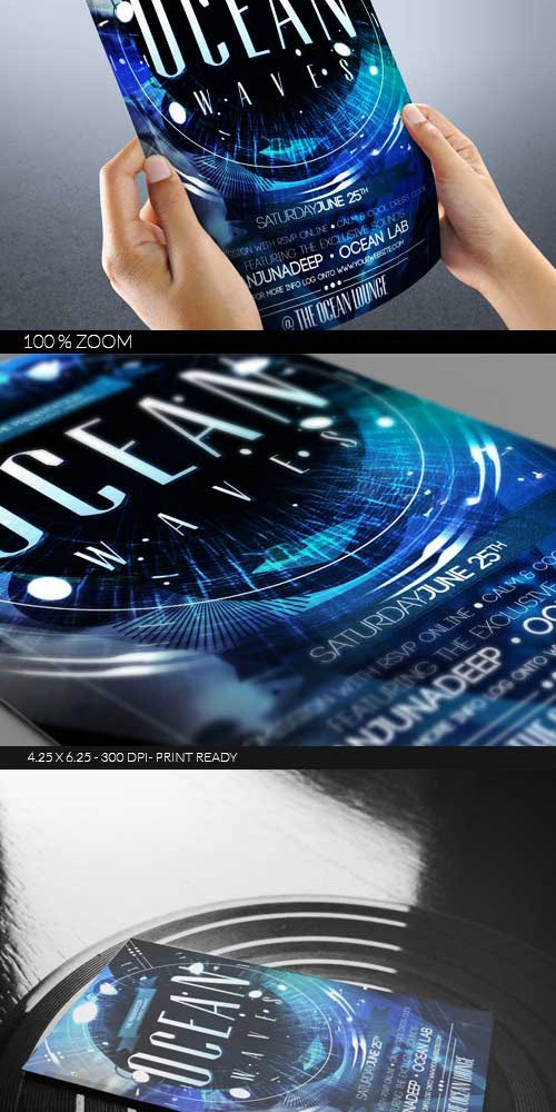PSD Flyer Template - Ocean Waves