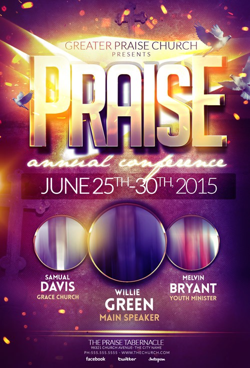 PSD Template - Praise Gospel Flyer