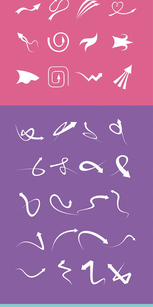 Vector Set Abstract Shapes - 60 Arrow Shapes Set 1