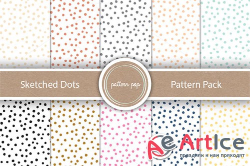 Sketched Dots Pattern Pack - Creativemarket 161284