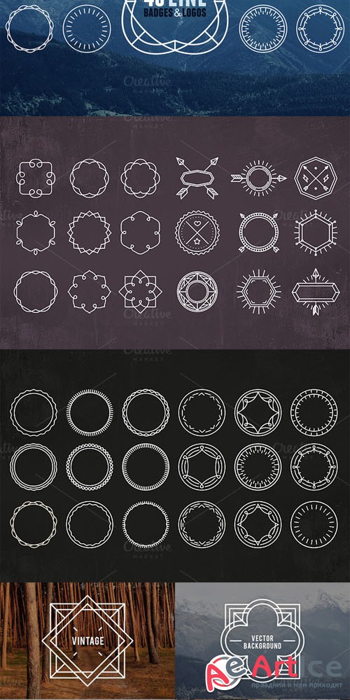 Creativemarket - 40 line badges and logo templates 87945