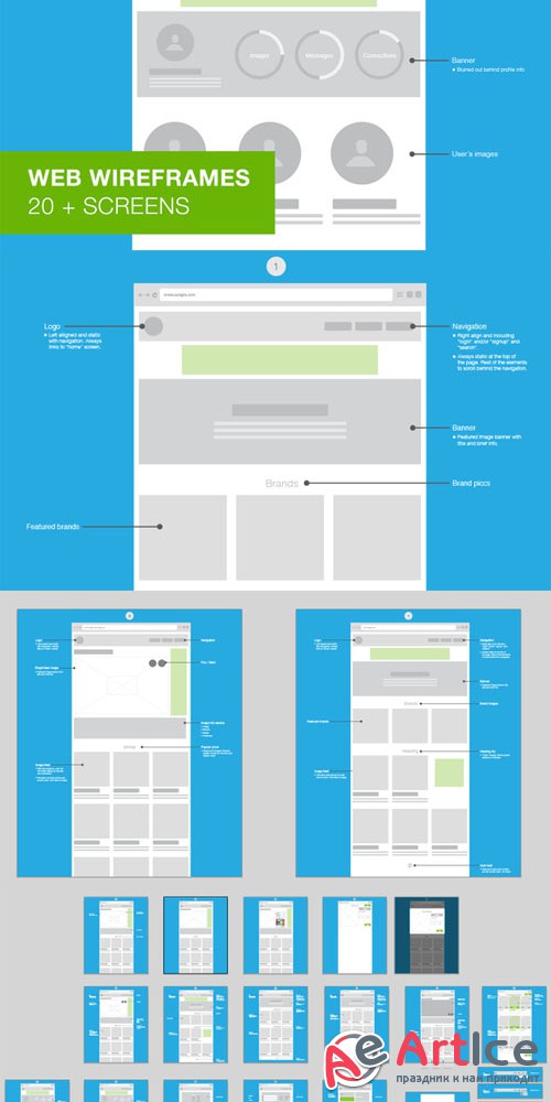 Web Wireframes - User Flow - Creativemarket 27469