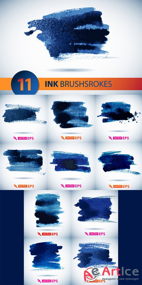Creativemarket - Vector ink brushstroke set 18362