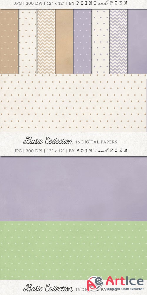 Polka Dots & Chevron digital paper - Creativemarket 175960