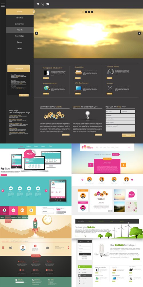 Vector Set - 5 Modern Website Templates 