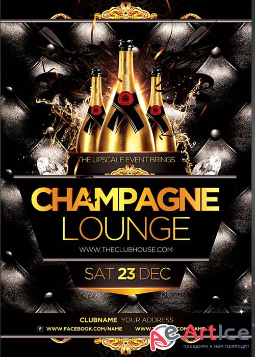 Champagne Lounge Party Flyer Templat