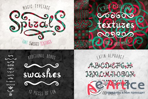 Spirals Decorative Font + Textures