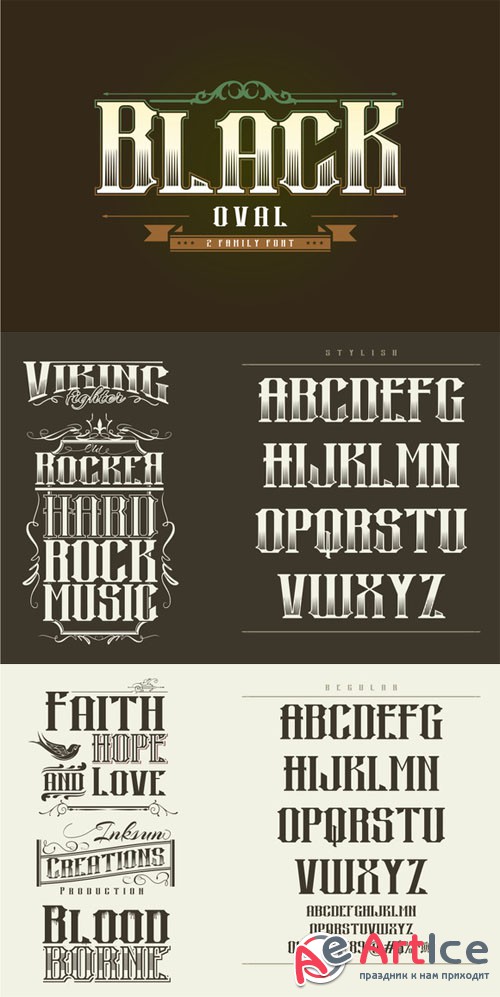 Black Oval Font - Creativemarket 212373