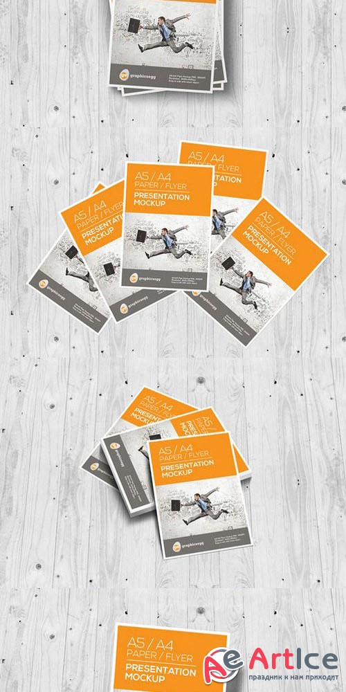 Flyer presentation mockup set - Creativemarket 530970