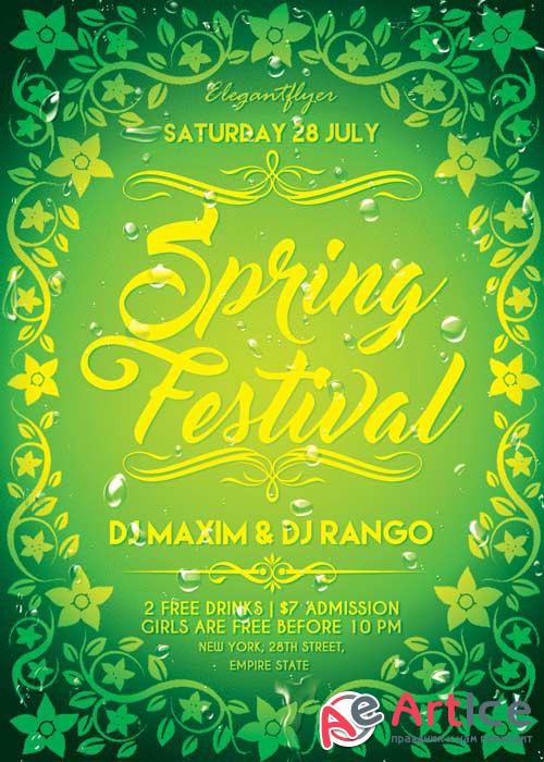 Spring Festival V02 Flyer PSD Template + Facebook Cover