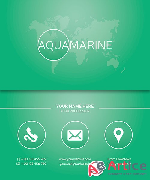 Minimal Aquamarine Business Card