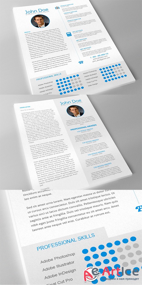 Professional Resume + Cover Letter - Creativemarket 37085