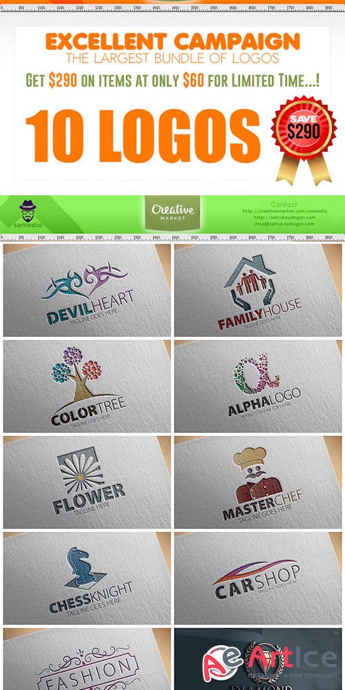 10 Logos Template - Creativemarket 208282