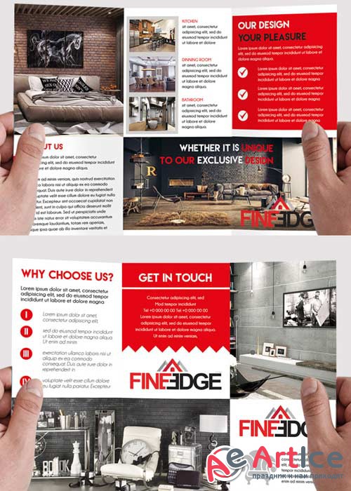 Interior Tri-Fold PSD Brochure Template