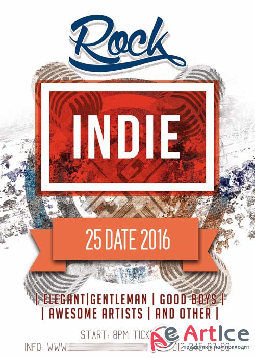 Indie PREMIUM Flyer PSD Template + Facebook Cover