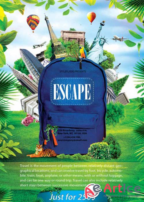 Escape Flyer PSD Premium Flyer Template + Facebook Cover