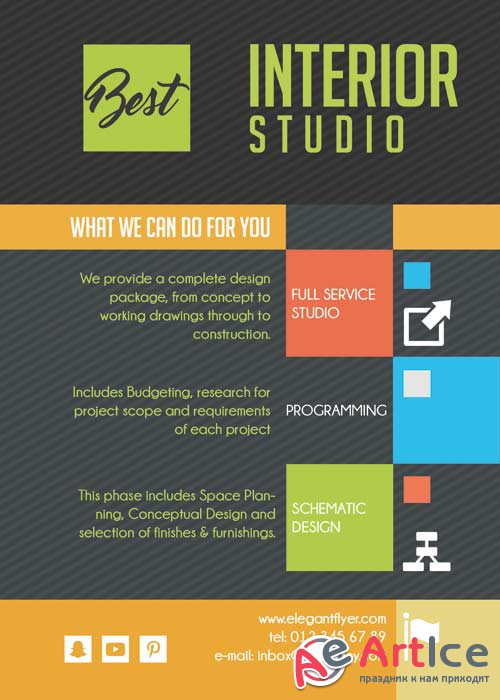 Studio PREMIUM Flyer PSD Template + Facebook Cover