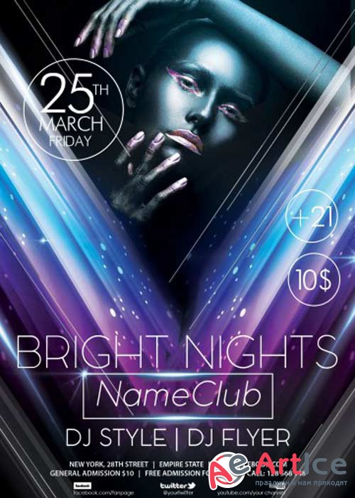Bright Nights PSD Flyer Template