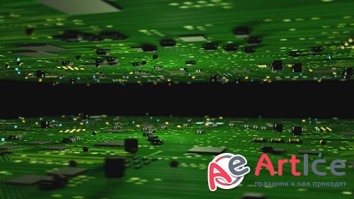 Circuitboard Turning Background Loop