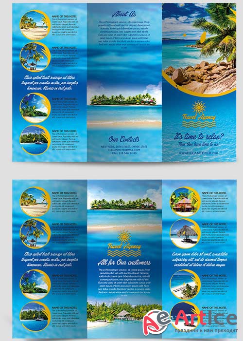 Travel Agency Tri-Fold Brochure PSD Template