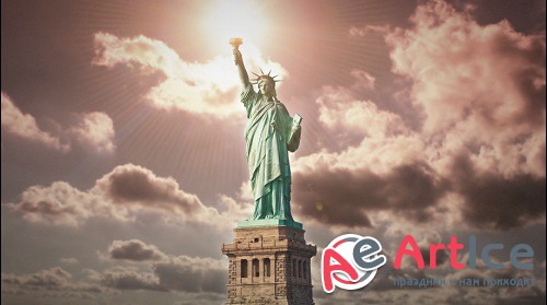 The Statue of Liberty footage, loop, background |   