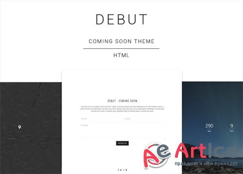 Debut - Coming Soon HTML Template - Creativemarket 507479