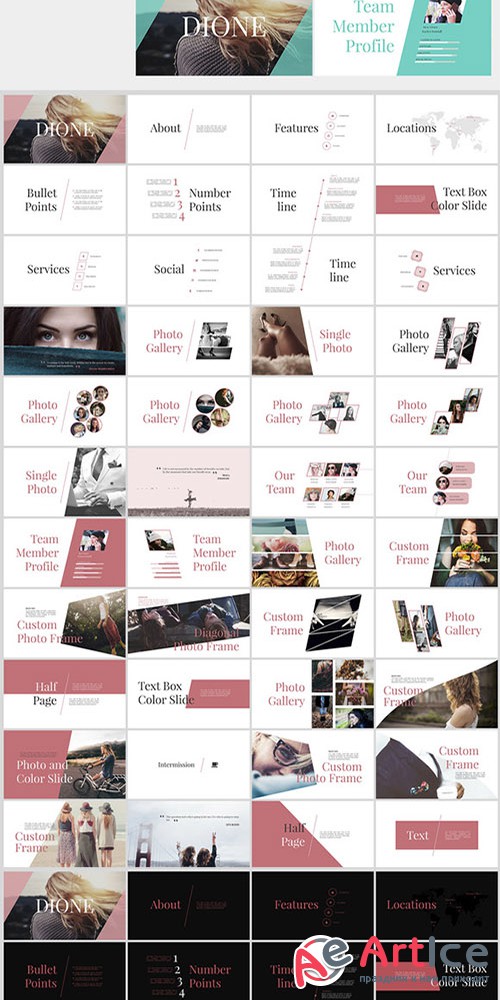 Dione PowerPoint Template - Creativemarket 682416