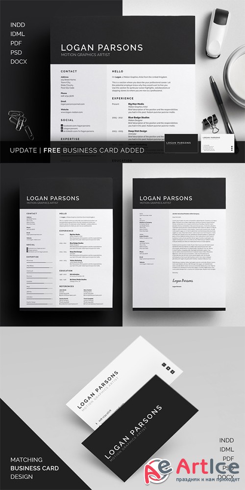 Resume/CV - Logan - Creativemarket 243032