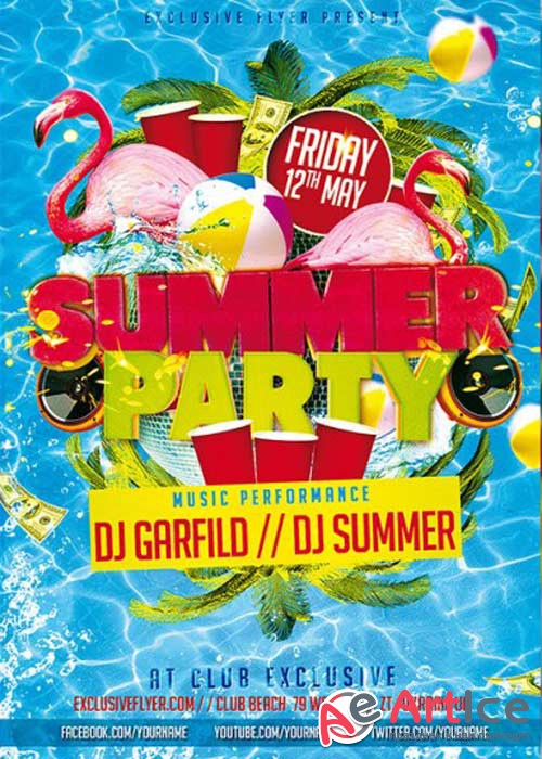 Summer Party V17 Premium Flyer Template