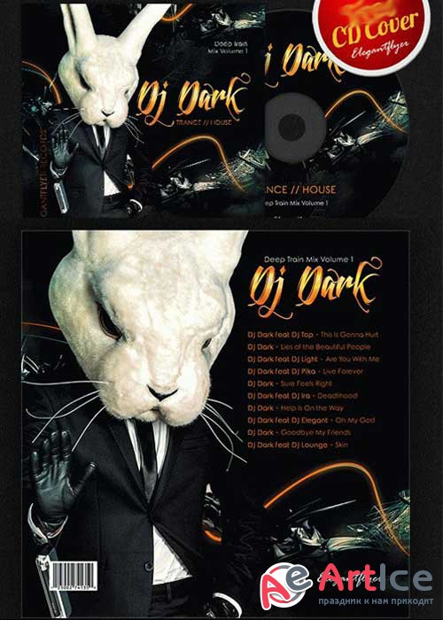 DJ Mix CD Cover PSD Template
