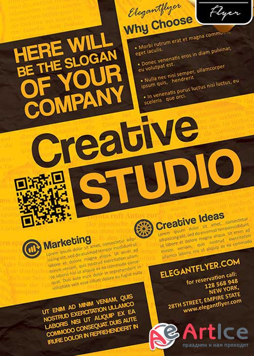 Creative Studio V1 Flyer PSD Template + Facebook Cover
