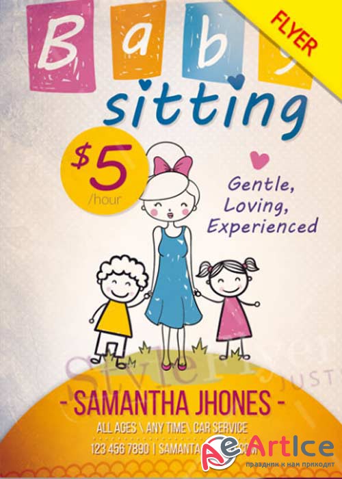 Babysitting V6 PSD Flyer Template