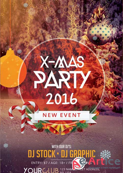 X-Mas Party 2016 V4 PSD Flyer