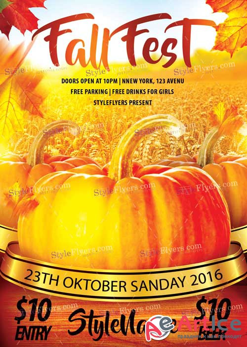 Fall Fest V1 PSD Flyer Template