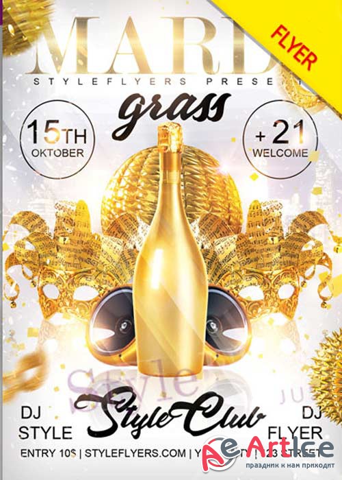 Mardi Gras V15 PSD Flyer Template