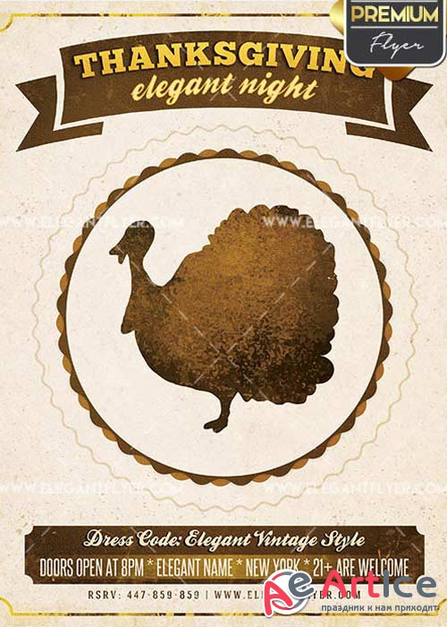 Thanksgiving V7 Flyer PSD Template + Facebook Cover