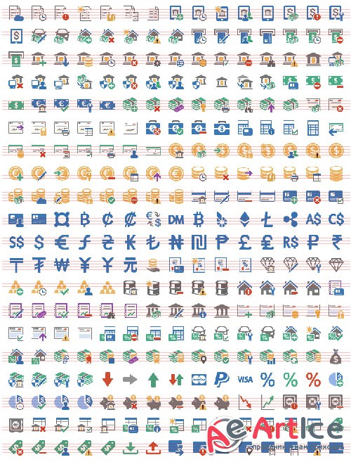  Pure Flat Toolbar Stock Icons - Money Set
