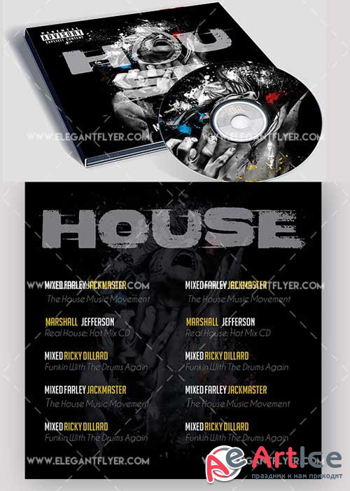 House music Premium CD Cover PSD V8 Template