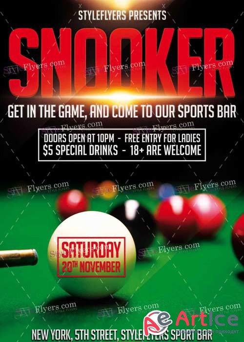 Snooker PSD V9 Flyer Template