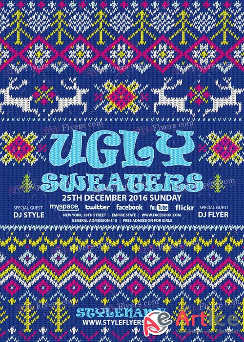 Ugly Sweaters PSD V12 Flyer Template