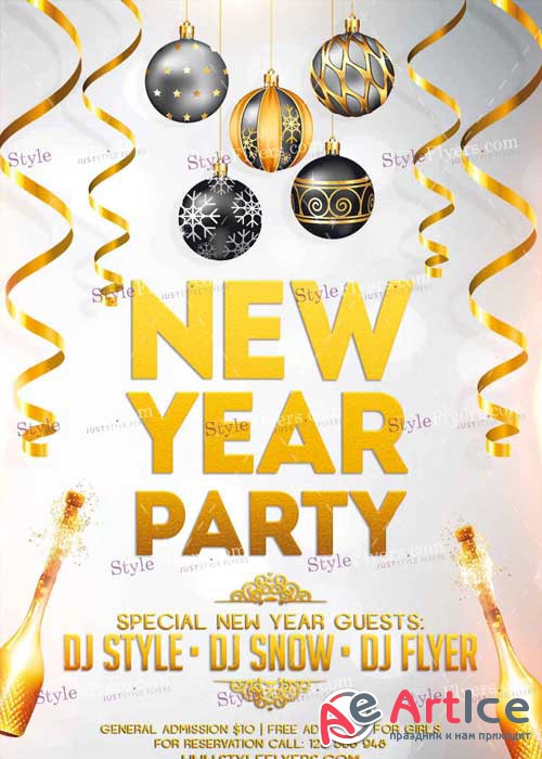 New Year Party PSD V8 Flyer Template