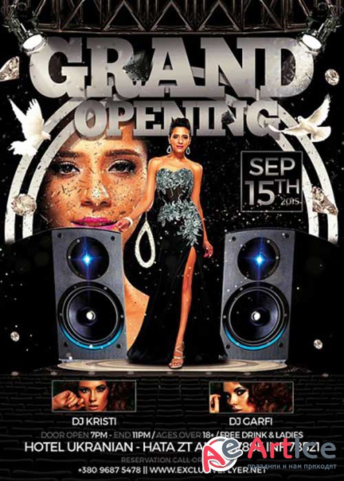 Grand Opening PSD V11 Premium Flyer Template + Facebook Cover